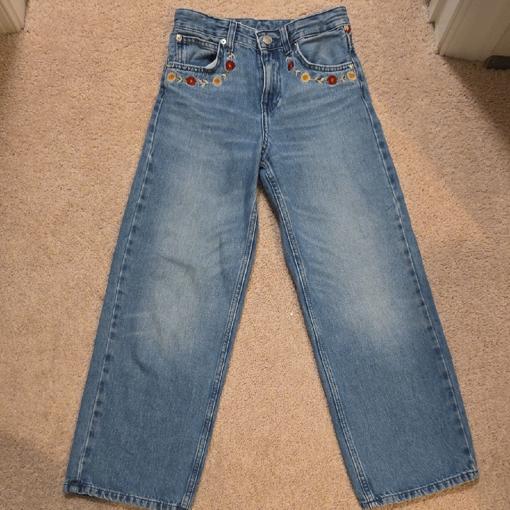 Zara Denim with Embroidered Accents